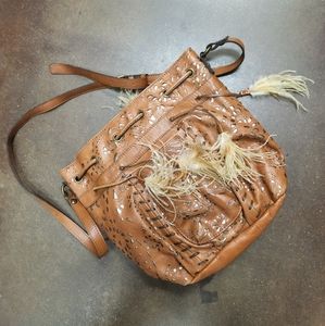 Patricia Nash Italian Leather Drawstring Hobo Bag